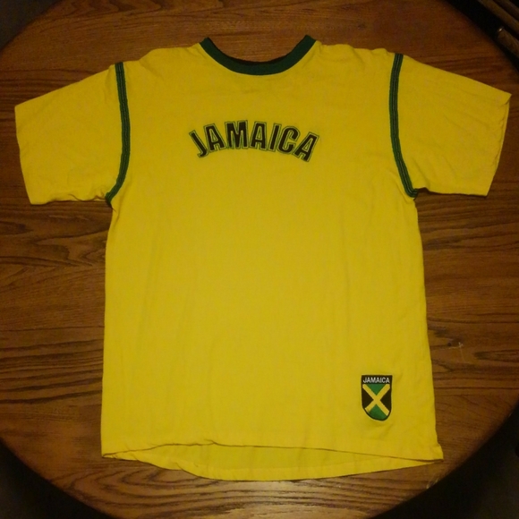 ๐๏ธ Jamaica Shirt ๐ด ๐ Embroidered XL Bob Marley Island Paradise Yellow Tee - Picture 1 of 10